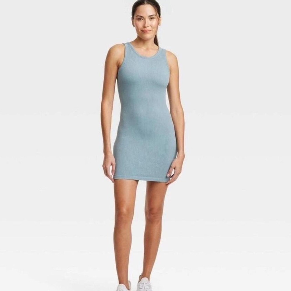 NWT Blue Seamless Bodycon Active Dress
